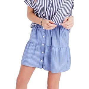 Madewell | Blue Striped Bistro Mini Skirt